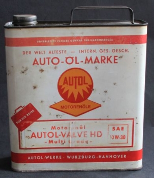 Autol Motorenoele "Autol-Valve HD 10-30" 2,5 Liter Kanister 1960 (0773)